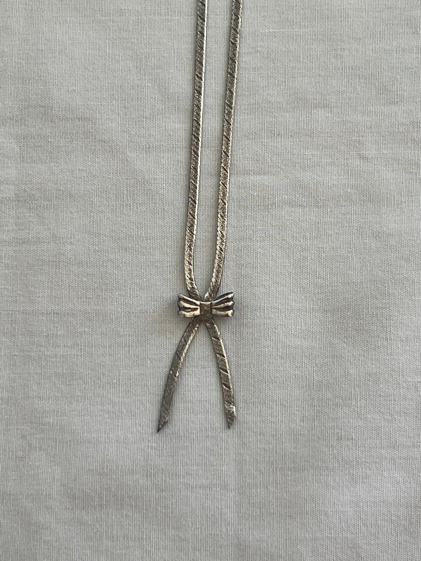 Sterling Silver Bow Necklace