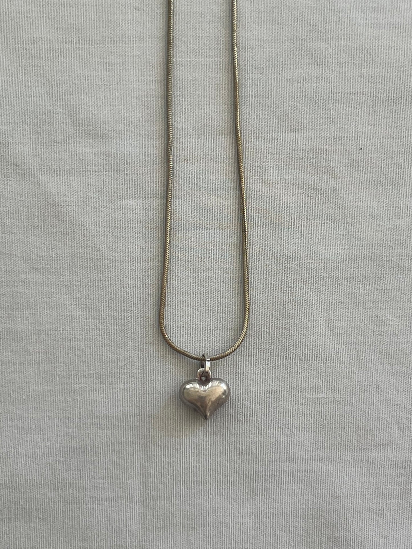 Sterling Silver Rope Chain Heart Necklace