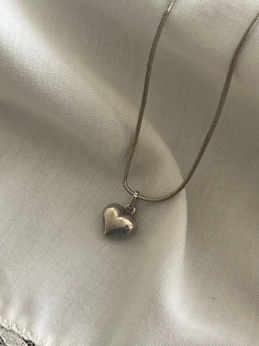 Sterling Silver Rope Chain Heart Necklace